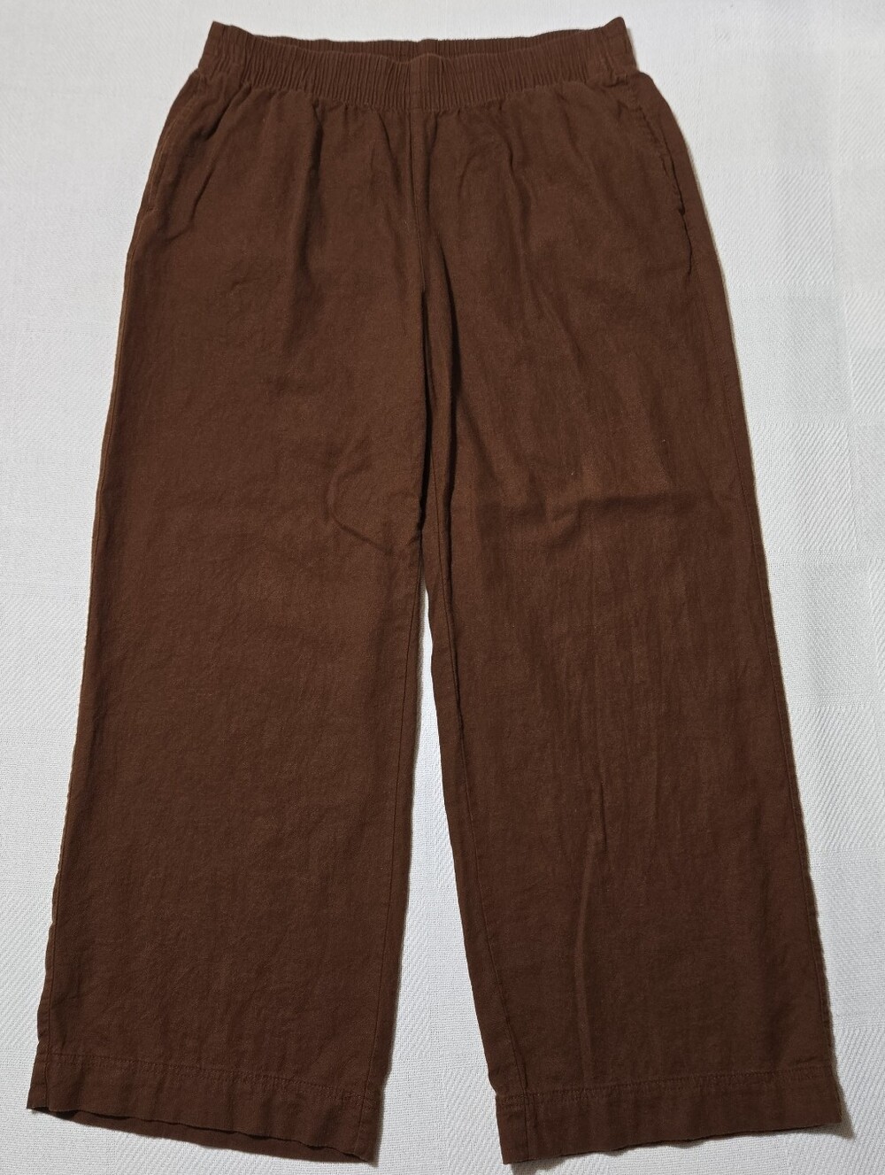 Men's Brown Relaxed Linen Blend Pants